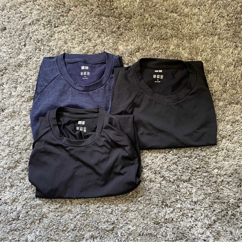 Bundle of 3 Uniqlo dry-ex shirts
